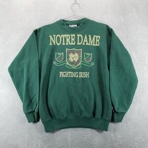 VTG Notre Dame Fighting Irish Sweatshirt‎ M Green Pullover Football Made in USA